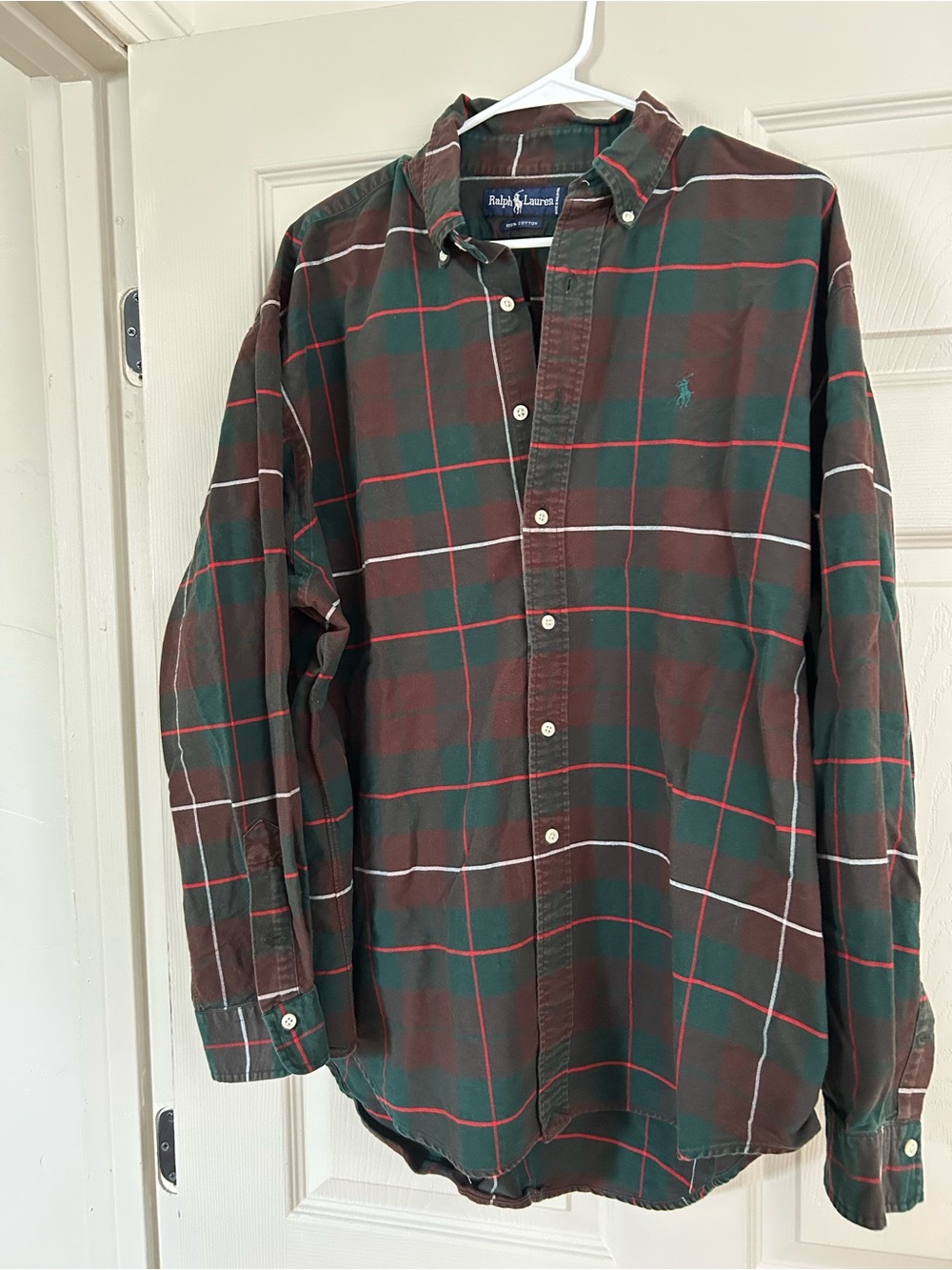 Ralph Lauren Plaid Long Sleeve Button-Down Holiday Shirt